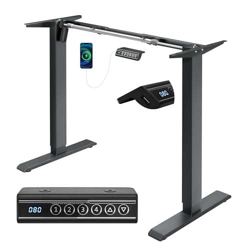 WOLTU Höhenverstellbarer Schreibtisch Gestell, Elektrisches Tischgestell, Verstellbare Höhe und Breite, mit 4 Memory-Steuerung, USB-Ladeanschluss, Grau WOLTU Höhenverstellbarer Schreibtisch Gestell, Elektrisches Tischgestell, Verstellbare Höhe und Breite, mit 4 Memory-Steuerung, USB-Ladeanschluss, Grau von WOLTU