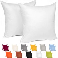 WOLTU Kissenbezug 40x40cm Reißverschluss 100% Baumwolle weiß von WOLTU