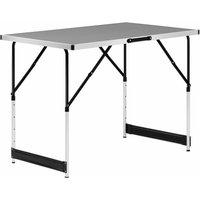 Campingtisch Klapptisch Gartentisch Arbeitstisch Balkontisch höhenverstellbar Aluminium Stahl mdf Grau - grau - Woltu von WOLTU