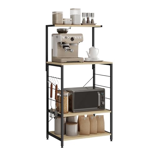 WOLTU Küchenregal Standregal, Mikrowellenhalter Bäcker Regal Haushaltsregal, Schwarz + Hell Eiche, 60 x 123 x 40 cm WOLTU Küchenregal Standregal, Mikrowellenhalter Bäcker Regal Haushaltsregal, Schwarz + Hell Eiche, 60 x 123 x 40 cm von WOLTU