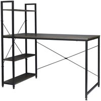 Woltu - Schreibtisch Computertisch Büromöbel pc Tisch Bürotisch Arbeitstisch aus Holz und Stahl, mit Ablage, ca. 120x64x120 cm, Schwarz-rostfarbe von WOLTU