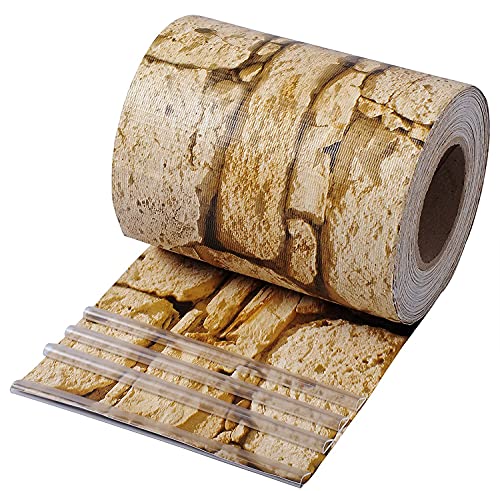 WOLTU Sichtschutzstreifen für doppelstabmatten 450 g/m² PVC, Doppelstabmattenzaun Blickdicht Wetterfest Windschutz 19cm x 70m, Sichtschutz Zaun für Garten Balkon inkl.50 Befestigungsclips, Sandstein von WOLTU