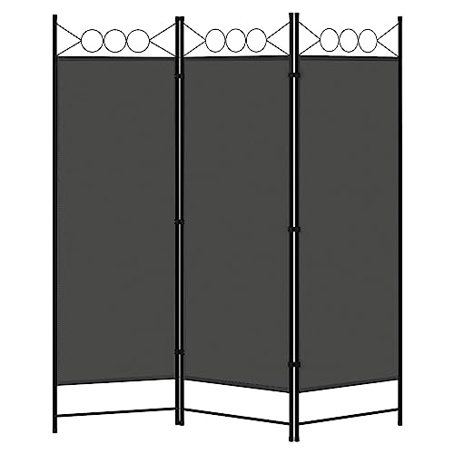 WOLTU Paravent, Raumteiler 3 Teilig 167x172 cm, Trennwand klappbar freistehend Sichtschutz, Raumtrenner innen Outdoor Garten Balkon Terrasse, Raumtrenner Dunkelgrau von WOLTU