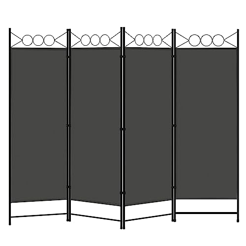 WOLTU Paravent, Raumteiler 4 Teilig 223x172 cm, Trennwand klappbar freistehend Sichtschutz, Raumtrenner innen Outdoor Garten Balkon Terrasse, Raumtrenner Dunkelgrau von WOLTU