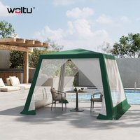 Pavillon Faltpavillon Gartenpavillon mit Seitenwänden Moskitonetz Partyzelt für Garten Terrasse Hof 3x3 m Grün - Woltu von WOLTU