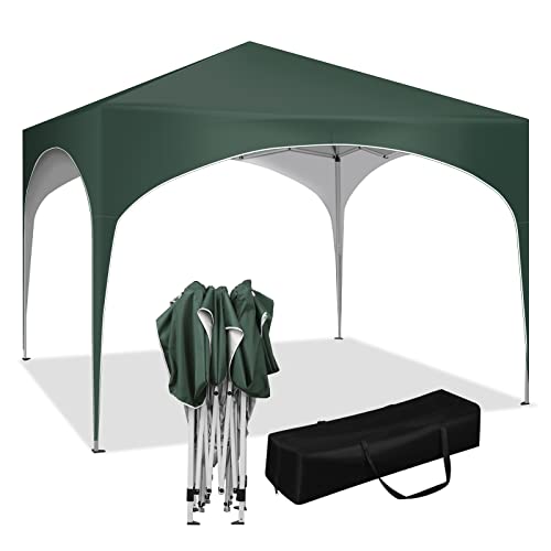 WOLTU Pavillon Faltbar wasserdichter Faltpavillon Sonnenschutz Event Gazebo Gartenpavillon auf Terrasse Camping Festival mit Halbmonddach Pagodenzelt des Halbkreises aus Oxford Metallrahmen 3x3m Grün von WOLTU