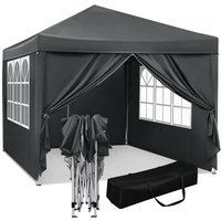 WOLTU Pavillon Pop-Up wasserdichter Sonnenschutz Camping Pagodenzelt 3 x 3 m anthrazit - anthrazit von WOLTU