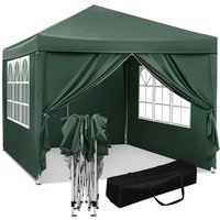 Pavillon Pop-Up wasserdichter Sonnenschutz Camping Pagodenzelt 3 x 3 m grün - grün - Woltu von WOLTU