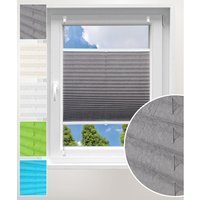 Plissee ohne Bohren Klemmfix Faltrollo Jalousie, Plisseerollo Crushed Optik Sichtschutz und Sonnenschutz Easyfix lichtdurchlässig Rollo für Fenster von WOLTU