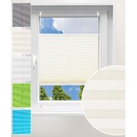 Plissee ohne Bohren Klemmfix Faltrollo Jalousie, Plisseerollo Crushed Optik Sichtschutz und Sonnenschutz Easyfix lichtdurchlässig Rollo für Fenster von WOLTU