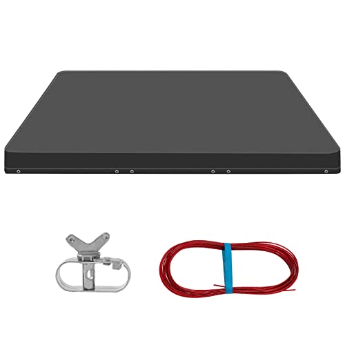 WOLTU Poolabdeckung Rectangular 300x200x20cm wasserdicht, Solarplane Winterabdeckplane aus 200 g/m² PE, Abdeckplane mit Drahtseil und Aluminium-Befestigungselement, dunkelgrau von WOLTU