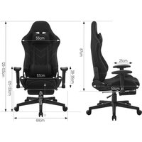 WOLTU Racing Stuhl Gaming Stuhl Bürostuhl Schreibtischstuhl Sportsitz mit Kopfstütze und Lendenkissen, Armlehne verstellbar, mit Fußstütze, von WOLTU