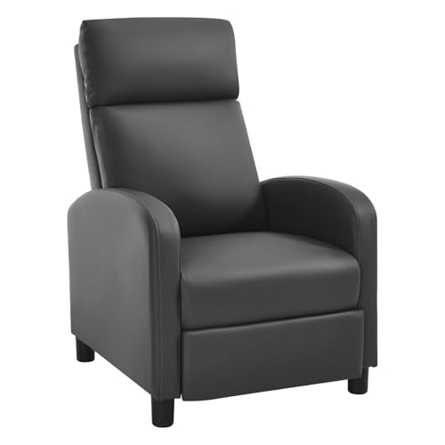 WOLTU Relaxsessel, mit Liegefunktion Schlaffunktion, mit hocker, verstellbar, Wohnzimmer Schlafzimmer, Polster, 89 x 102 x 65,5 cm, Kunstleder, Grau von WOLTU