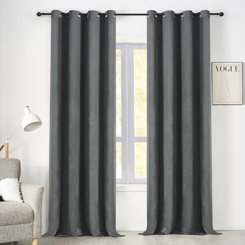 WOLTU Samtvorhang Gardinen mit Ösen Vorhang Blickdicht 135x225 cm, 2er Set Verdunklungsvorhänge Samt Thermovorhang Kälteschutz Winter, Velvet Samt Curtains für Deko Schlafzimmer Wohnzimmer, Grau von WOLTU