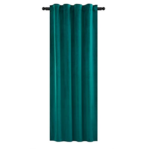 WOLTU 2 Stücke Samtvorhänge, für Schlafzimmer Wohnzimmer, Verdunklungsvorhang mit Kräuselband Thermogardine, 300 g/m² Schwere Samtige, 140 x 225 cm, Dunkelgrün von WOLTU