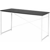 Schreibtisch Computertisch Büromöbel pc Tisch Bürotisch Arbeitstisch aus Holz und Stahl, ca.120x60x70 cm, Schwarz + Weiß - schwarz - Woltu von WOLTU