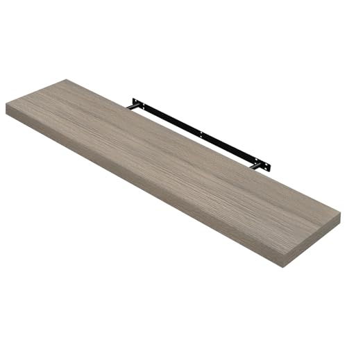 WOLTU Schweberegal Wandregal freischwebend Regal Wandboard Bücherregal Holz Board für Bücher, Bilder, Deko 120x23x3.8cm graue Holzoptik WOLTU Schweberegal Wandregal freischwebend Regal Wandboard Bücherregal Holz Board für Bücher, Bilder, Deko 120x23x3.8cm graue Holzoptik von WOLTU