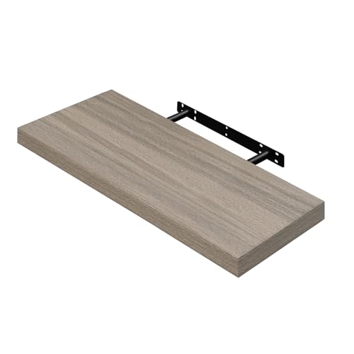 WOLTU Schweberegal Wandregal freischwebend Regal Wandboard Bücherregal Holz Board für Bücher, Bilder, Deko 60x23x3.8cm graue Holzoptik WOLTU Schweberegal Wandregal freischwebend Regal Wandboard Bücherregal Holz Board für Bücher, Bilder, Deko 60x23x3.8cm graue Holzoptik von WOLTU