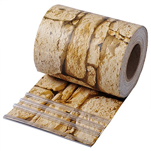 WOLTU Sichtschutzstreifen für doppelstabmatten 450 g/m² PVC, Doppelstabmattenzaun Blickdicht Wetterfest Windschutz 19cm x 35m, Sichtschutz Zaun für Garten Balkon inkl.25 Befestigungsclips, Sandstein von WOLTU