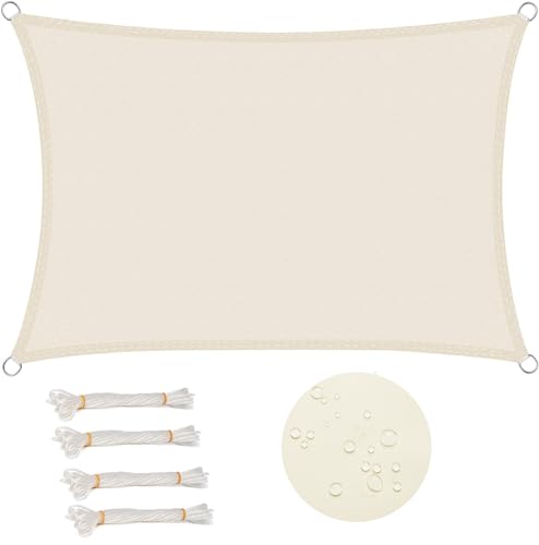 WOLTU Sonnensegel Rechteck 3x5m Creme wasserabweisend Sonnenschutz Polyester Windschutz mit UV Schutz für Garten Terrasse Camping WOLTU Sonnensegel Rechteck 3x5m Creme wasserabweisend Sonnenschutz Polyester Windschutz mit UV Schutz für Garten Terrasse Camping von WOLTU