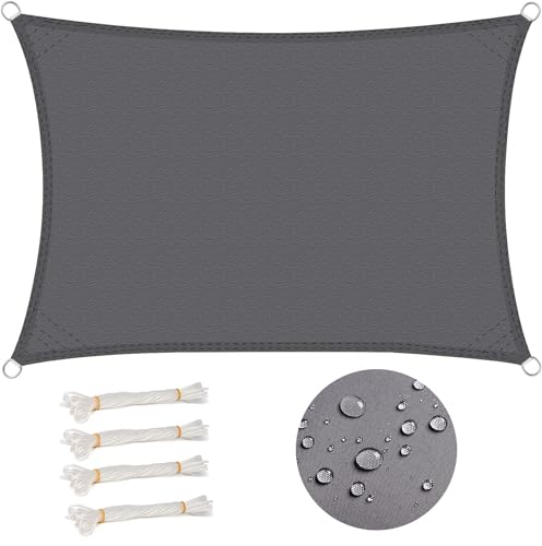 WOLTU Sonnensegel Rechteck 3x5m Grau wasserabweisend Sonnenschutz Polyester Windschutz mit UV Schutz für Garten Terrasse Camping WOLTU Sonnensegel Rechteck 3x5m Grau wasserabweisend Sonnenschutz Polyester Windschutz mit UV Schutz für Garten Terrasse Camping von WOLTU