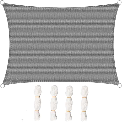 WOLTU Sonnensegel Premium HDPE Wetterbeständig Atmungsaktiv 95% UV Schutz Segeltuch 180 g/m² Sonnenschutz Schattenspender für Balkon Terrasse Garten, mit Befestigungsseilen von WOLTU