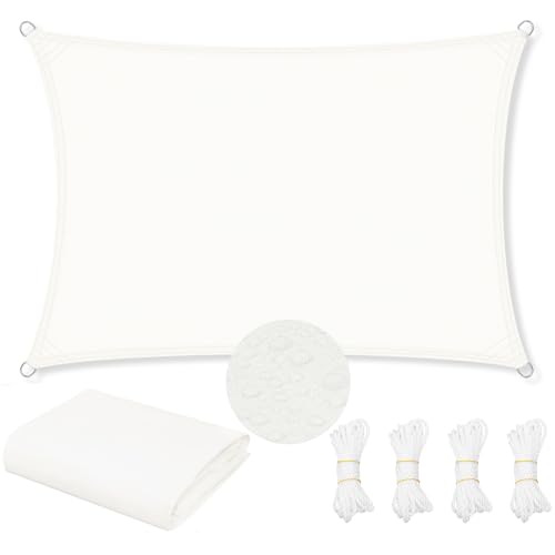 WOLTU Sonnensegel Wasserdicht 4x6 m Rechteckig 95% UV Schutz Segeltuch 200 g/m² Polyester Sonnenschutz Schattenspender für Balkon Terrasse Garten, mit Befestigungsseilen, Creme WOLTU Sonnensegel Wasserdicht 4x6 m Rechteckig 95% UV Schutz Segeltuch 200 g/m² Polyester Sonnenschutz Schattenspender für Balkon Terrasse Garten, mit Befestigungsseilen, Creme von WOLTU