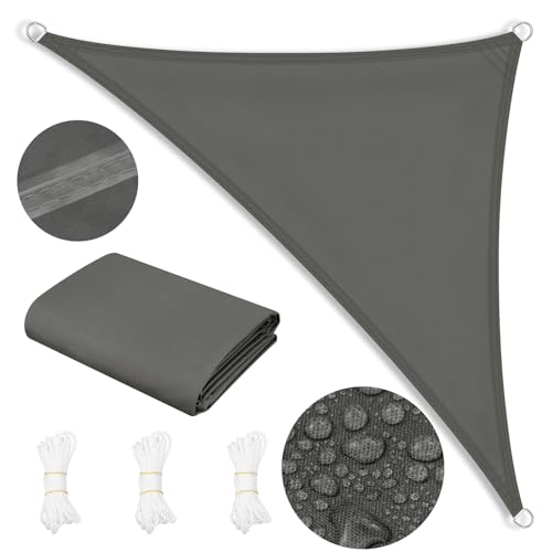 WOLTU Sonnensegel Wasserdicht 2,5x2,5x3,5 m Dreieckig 95% UV Schutz Segeltuch 200 g/m² Polyester Sonnenschutz Schattenspender für Balkon Terrasse Garten, mit Befestigungsseilen, Dunkelgrau WOLTU Sonnensegel Wasserdicht 2,5x2,5x3,5 m Dreieckig 95% UV Schutz Segeltuch 200 g/m² Polyester Sonnenschutz Schattenspender für Balkon Terrasse Garten, mit Befestigungsseilen, Dunkelgrau von WOLTU