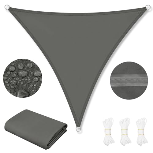 WOLTU Sonnensegel Wasserdicht 2x2x2 m Dreieckig 95% UV Schutz Segeltuch 200 g/m² Polyester Sonnenschutz Schattenspender für Balkon Terrasse Garten, mit Befestigungsseilen, Dunkelgrau WOLTU Sonnensegel Wasserdicht 2x2x2 m Dreieckig 95% UV Schutz Segeltuch 200 g/m² Polyester Sonnenschutz Schattenspender für Balkon Terrasse Garten, mit Befestigungsseilen, Dunkelgrau von WOLTU