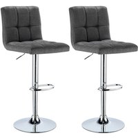 Stilvoller Barhocker 2er-Set Designer Barstuhl Hocker Tresenhocker aus Leinen & Metallbeinen dunkelgrau - Woltu von WOLTU