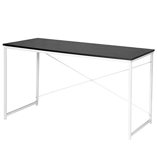 WOLTU TSB08sz Schreibtisch Computertisch Büromöbel PC Tisch Bürotisch Arbeitstisch aus Holz und Stahl, ca.120x60x70 cm, Schwarz + Weiß von WOLTU