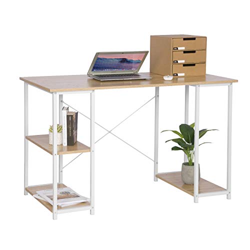 WOLTU TSB31hei Schreibtisch Computertisch Büromöbel PC Tisch Bürotisch Arbeitstisch aus Holz und Stahl, mit Ablage, ca. 120x60x75 cm von WOLTU