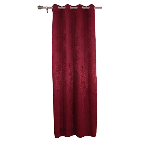 WOLTU Thermovorhang Kälteschutz wärmeisolierende Vorhänge Blickdicht mit Ösen, 270g/m² Schwere Verdunklungsvorhänge Damast Optik Gardinen Wohnzimmer Schlafzimmer, 135x225 cm Bordeaux (1 Stück) von WOLTU