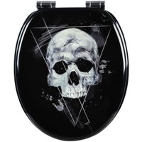 WOLTU Toilettensitz MDF mit Absenkautomatik Skull Black von WOLTU