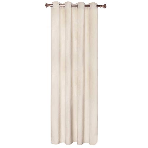 WOLTU Verdunklungsgardine mit Ösen Samtvorhang Blickdicht Thermogardine, 300 g/m² Schwere lichtundurchlässige Verdunklungsvorhang für Schlafzimmer Geräuschreduzierung Beige 140x225 cm (1 Stück) von WOLTU