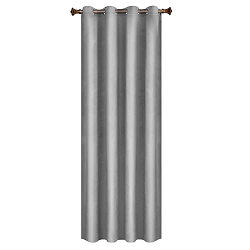 WOLTU Verdunklungsgardine mit Ösen Samtvorhang Blickdicht Thermogardine, 300 g/m² Schwere lichtundurchlässige Verdunklungsvorhang für Schlafzimmer Geräuschreduzierung Grau 140x225 cm (1 Stück) von WOLTU