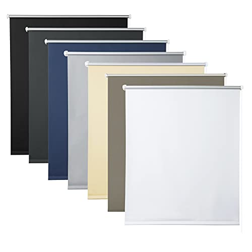 WOLTU Verdunklungsrollo ohne Bohren Weiß 50x160cm (BxH), Thermorollo Klemmfix Fensterrollo Seitenzugrollo easyfix Verdunkelung Rollos Sichtschutz und Sonnenchutz, Klemmrollo für Fenster & Tür von WOLTU
