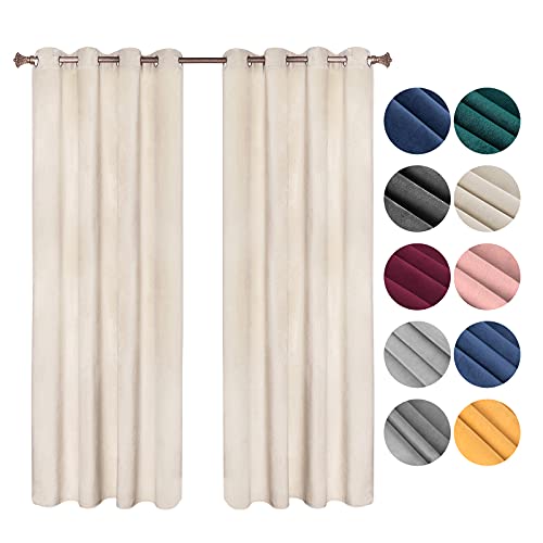 WOLTU Verdunklungsvorhang Blickdicht Samtvorhänge mit Ösen, 2 Stücke Thermogardine Ösenvorhang 300 g/m² Schwere Verdunkelungsgardinen lichtdicht für Schlafzimmer Wohnzimmer, 140x225 cm Beige WOLTU Verdunklungsvorhang Blickdicht Samtvorhänge mit Ösen, 2 Stücke Thermogardine Ösenvorhang 300 g/m² Schwere Verdunkelungsgardinen lichtdicht für Schlafzimmer Wohnzimmer, 140x225 cm Beige von WOLTU