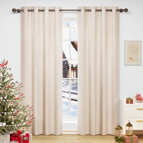 WOLTU Verdunklungsvorhang Blickdicht Samtvorhänge mit Ösen, 2 Stücke Thermogardine Ösenvorhang 300 g/m² Schwere Verdunkelungsgardinen lichtdicht für Schlafzimmer Wohnzimmer, 140x270 cm Beige WOLTU Verdunklungsvorhang Blickdicht Samtvorhänge mit Ösen, 2 Stücke Thermogardine Ösenvorhang 300 g/m² Schwere Verdunkelungsgardinen lichtdicht für Schlafzimmer Wohnzimmer, 140x270 cm Beige von WOLTU