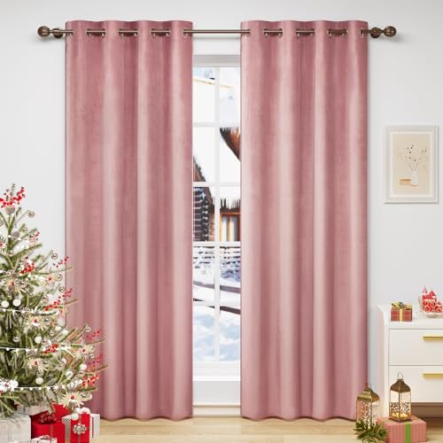 WOLTU Verdunklungsvorhang Blickdicht Samtvorhänge mit Ösen, 2 Stücke Thermogardine Ösenvorhang 300 g/m² Schwere Verdunkelungsgardinen lichtdicht für Schlafzimmer Wohnzimmer, 140x245 cm Dunkelrosa WOLTU Verdunklungsvorhang Blickdicht Samtvorhänge mit Ösen, 2 Stücke Thermogardine Ösenvorhang 300 g/m² Schwere Verdunkelungsgardinen lichtdicht für Schlafzimmer Wohnzimmer, 140x245 cm Dunkelrosa von WOLTU