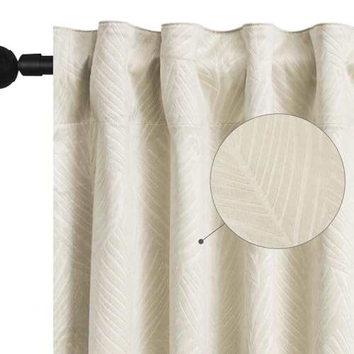 WOLTU Samtvorhang Gardinen mit Kräuselband Vorhang Blickdicht Verdunklungsvorhänge Samt Thermovorhang Kälteschutz, Velvet Samt Curtains für Deko Schlafzimmer Wohnzimmer, 135x245 cm Beige (1 Stück) von WOLTU