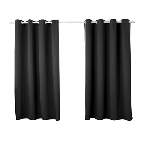 WOLTU Gardinen mit Ösen, Verdunklungsvorhang für Wohnzimmer Schlafzimmer, Blickdicht, gegen Kälte und Hitze, 250g/m² Dicke,135x175 cm, Schwarz WOLTU Gardinen mit Ösen, Verdunklungsvorhang für Wohnzimmer Schlafzimmer, Blickdicht, gegen Kälte und Hitze, 250g/m² Dicke,135x175 cm, Schwarz von WOLTU