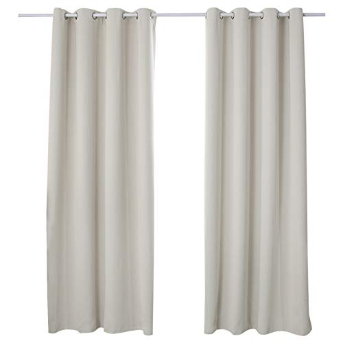 WOLTU Gardinen mit Ösen, Verdunklungsvorhang für Wohnzimmer Schlafzimmer, Blickdicht, gegen Kälte und Hitze, 250g/m² Dicke,135x225 cm, Creme von WOLTU