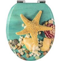 WC-Sitz mdf mit Absenkautomatik Softclose Scharnier Groß Seestern - Woltu WC-Sitz mdf mit Absenkautomatik Softclose Scharnier Groß Seestern - Woltu von WOLTU