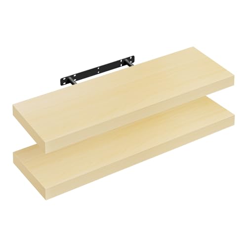 WOLTU Wandregal 2er Wandboard Bücherregal Regale für Deko Wandablagen aus MDF Holz,Hängeregal Gelb Eiche, 70x22.9x3.8 cm RG9369kei-2 WOLTU Wandregal 2er Wandboard Bücherregal Regale für Deko Wandablagen aus MDF Holz,Hängeregal Gelb Eiche, 70x22.9x3.8 cm RG9369kei-2 von WOLTU