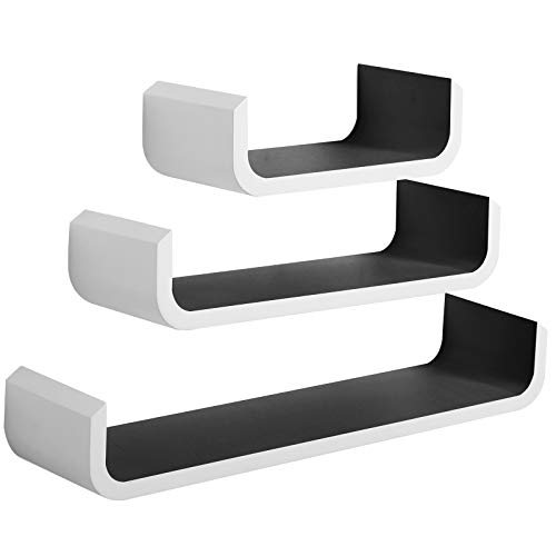 WOLTU Wandregal U Form Bücherregal Wandboard, 3er Hängeregal, schwarz RG9273sz WOLTU Wandregal U Form Bücherregal Wandboard, 3er Hängeregal, schwarz RG9273sz von WOLTU