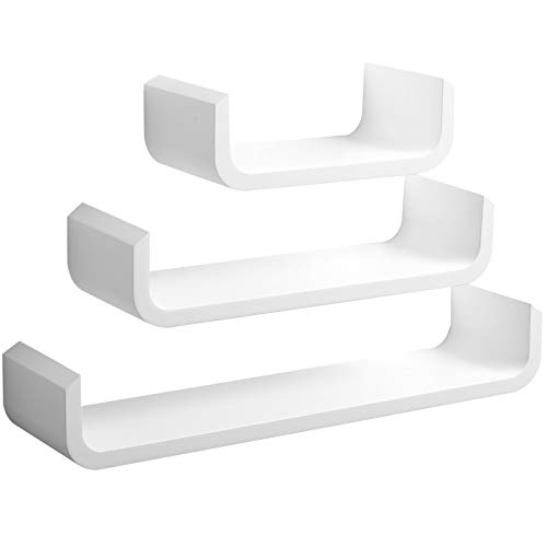 WOLTU Wandregal U Form Bücherregal Wandboard, 3er Hängeregal, weiß RG9273ws WOLTU Wandregal U Form Bücherregal Wandboard, 3er Hängeregal, weiß RG9273ws von WOLTU