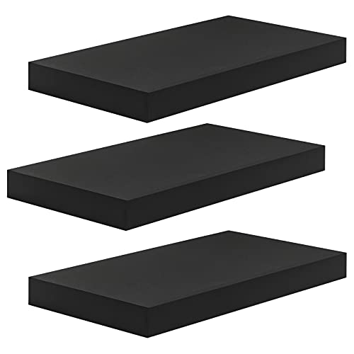 WOLTU Wandregal Wandboard Bücherregal Regale für Deko Wandablagen aus MDF Holz, 3er Set Hängeregal Schwarz RG9372sz-3 WOLTU Wandregal Wandboard Bücherregal Regale für Deko Wandablagen aus MDF Holz, 3er Set Hängeregal Schwarz RG9372sz-3 von WOLTU