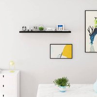 Woltu - Wandregal Wandboard freischwebend Schweberegal Holz Board schwarz 120x22.9x3.8cm von WOLTU
