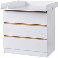 Woltu - Wickeltisch Wickelstation mit 3 Schubladen Wickelkommode Babymöbel aus Spanplatte und mdf Weiß von WOLTU